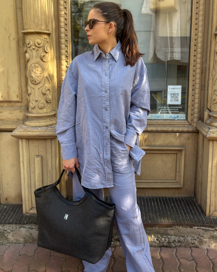 REPLAY DÁMSKÁ KABELKA Z RAFIE TYPU SHOPPER BAG