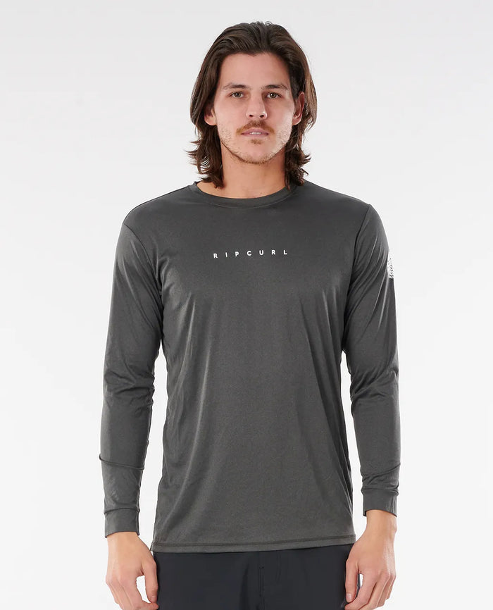 Rip Curl Dawn Patrol LS UV Rash Shirt - Marle Rashguard Sun Protection Black Marle
