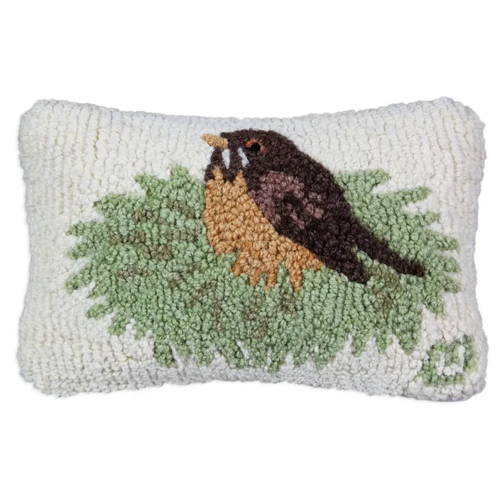 Robin in Nest Mini Pillow