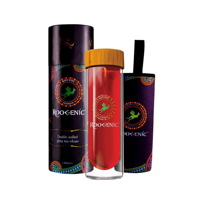 Roogenic Australia Double Walled Clear Glass Bottle 400ml - L'Organic