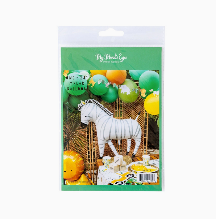 Safari Zebra Mylar Balloon