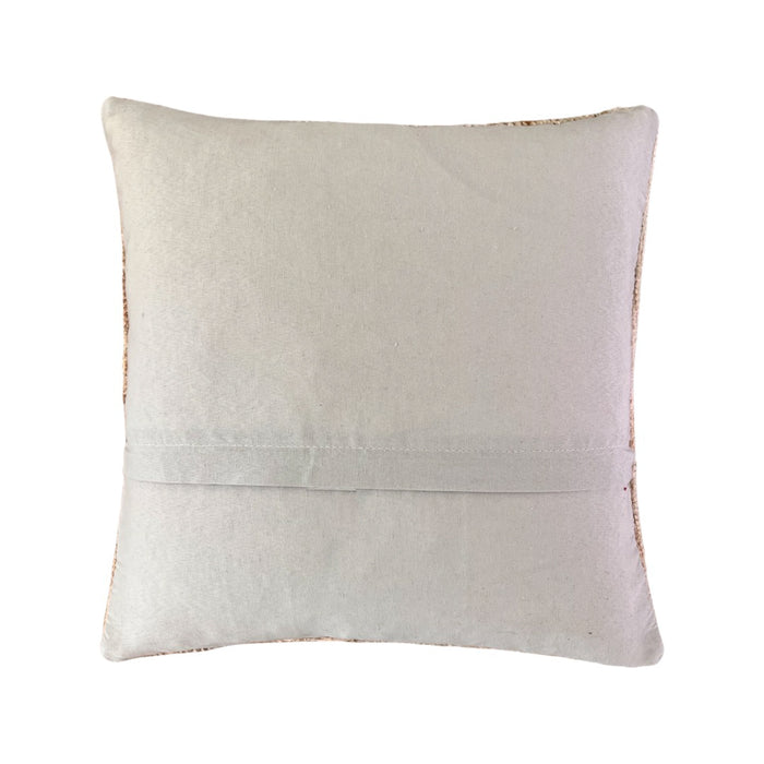 Handmade traditional Turkish oushak pillow cover made with vintage rugs 16x16 beige tan taupe