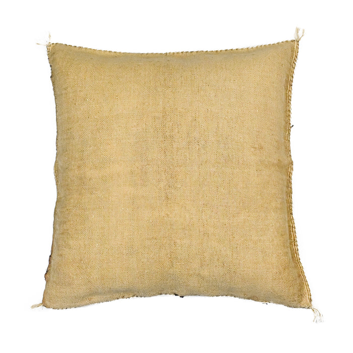 Sandstone IV Artisanal Handmade Moroccan embroidered cactus silk sabra pillow golden yellow handwoven
