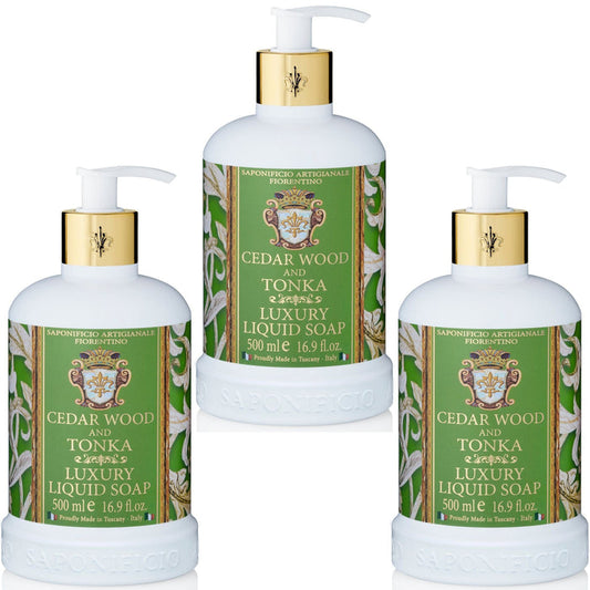 Saponificio Artigianale Fiorentino Body and Hand Wash Bundles Cedar Wood & Tonka Hand Wash Cedar Wood & Tonka Hand Wash Brand