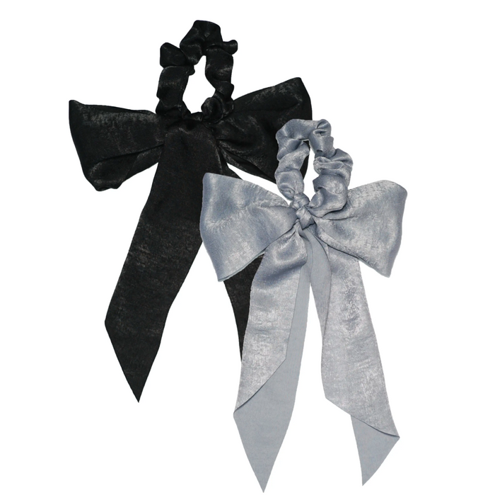 Satin Bow Scarf Scrunchies