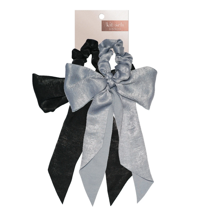 Satin Bow Scarf Scrunchies