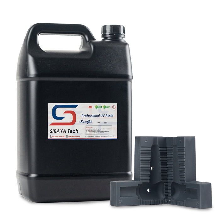 high temperature resin grey 5kg bulk jug with 3D printed functional gear bracket assembly