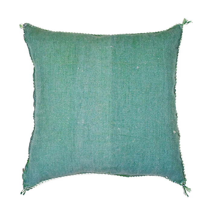 Sea Grass IV Artisanal Handmade Moroccan embroidered cactus silk sabra pillow green handwoven