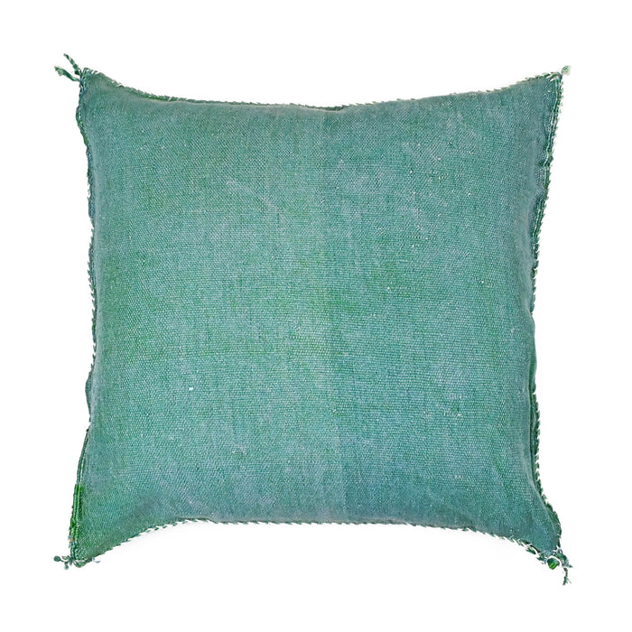 Sea Grass V Artisanal Handmade Moroccan embroidered cactus silk sabra pillow green handwoven