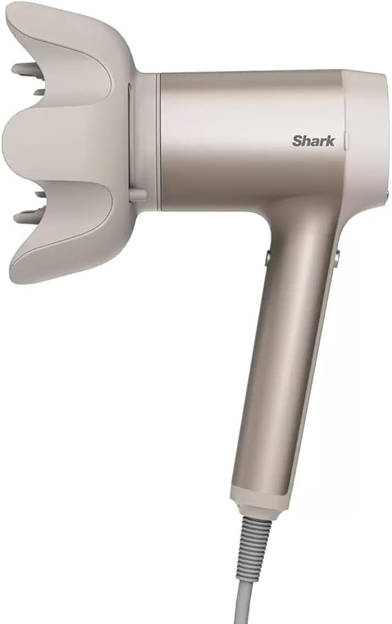 Shark Style iQ Ionic Hair Dryer & Styler [HD120UK] with 2 in 1 Concentrator, Diffuser, Brush - Stone - Shoppers-kart.com