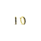 Sierra Winter - Gold Karma Hoops – Black Spinel