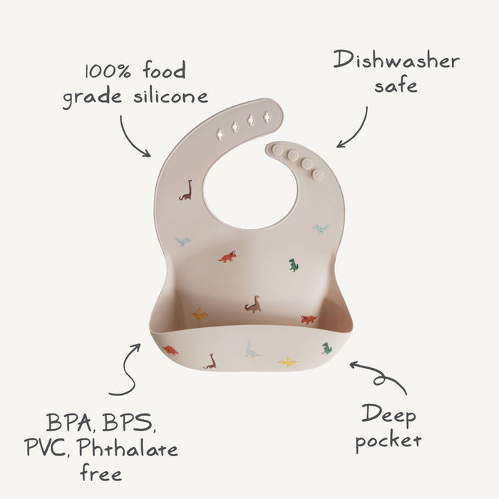 Silicone Baby Bib - Dinosaurs