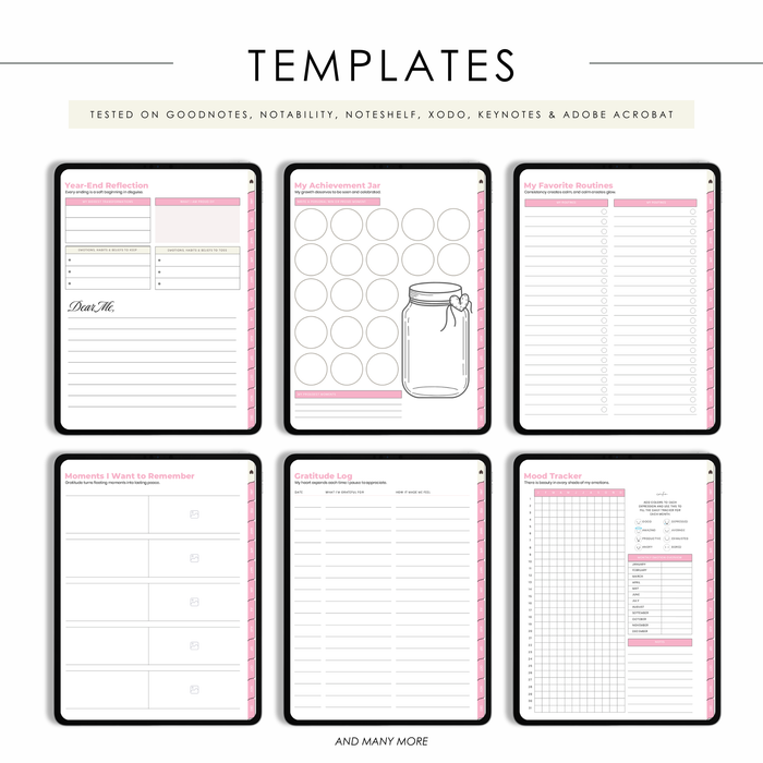 Skin and Soul Journal beauty tracking sections
