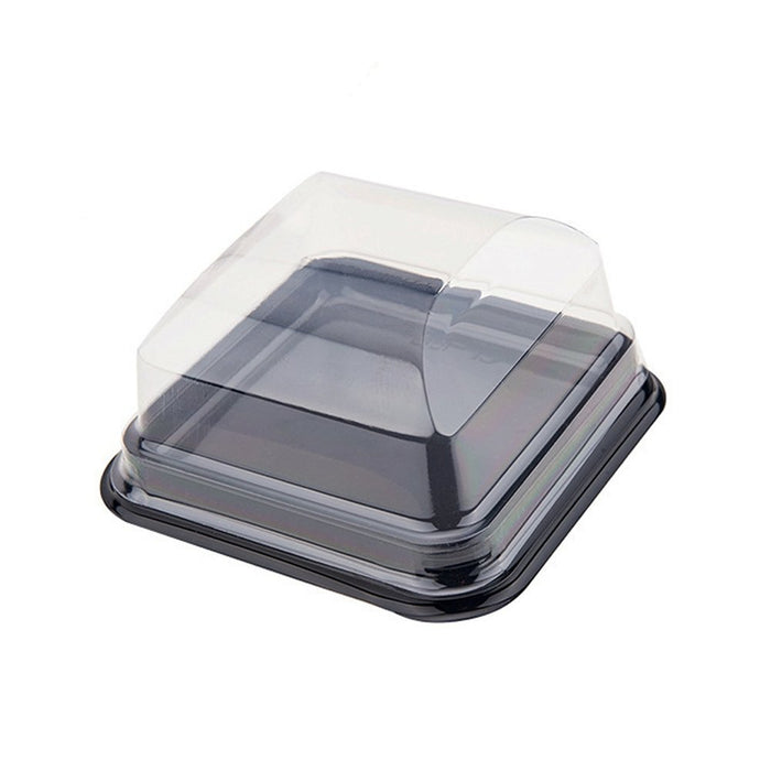 93x93mm Black Square Base With Lightly Slanted Clear Dome Lid - TEM IMPORTS™