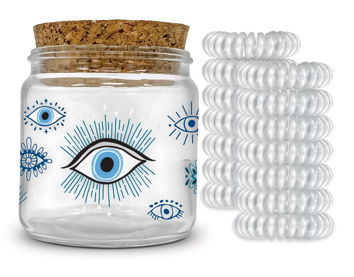 Spiral Hair Ties In Decorative Jars