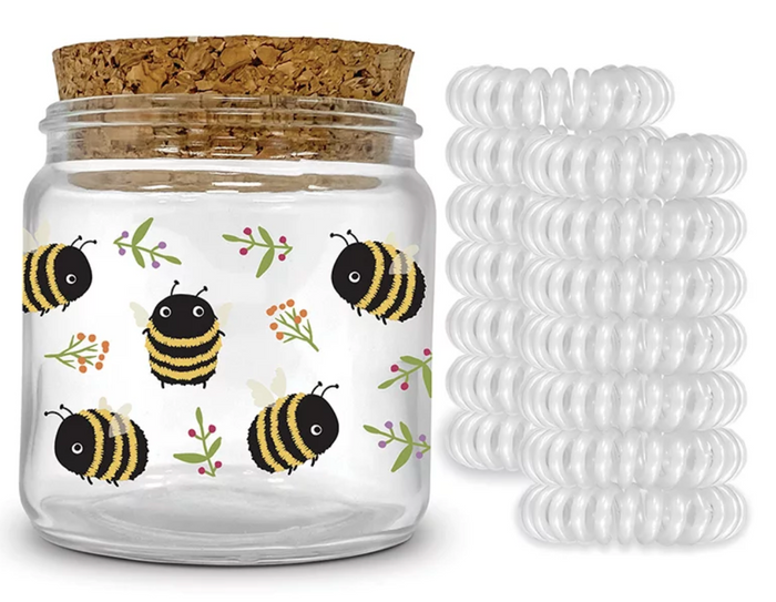 Spiral Hair Ties In Decorative Jars