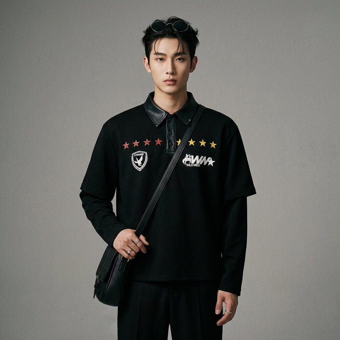 Hoodie polo sportif noir pour homme - K-fashion décontractée - Taille M