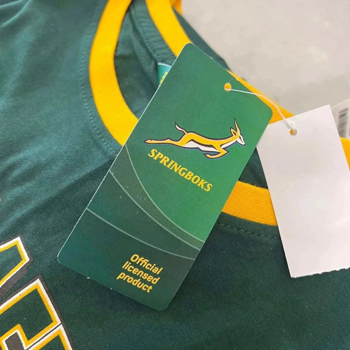 Springbok Official Licensed Supporter T-Shirt 2XL green with yellow trim and official Springbok logo tag