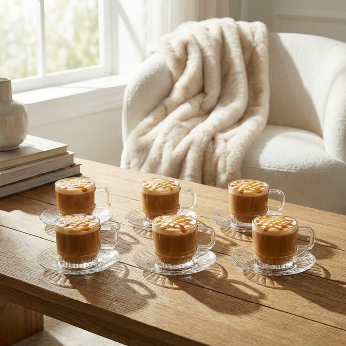 Stella glass tea and coffee cup set 240ml with saucers set of 6 – Home Hatch Pakistan  glass tea cup set Pakistan

glass coffee cup with saucer

tea cup set of 6

240ml glass cups

Home Hatch glassware

glass tea coffee cups

serving cups with saucers

tea set for guests

kitchen glassware Pakistan

coffee cup set glass