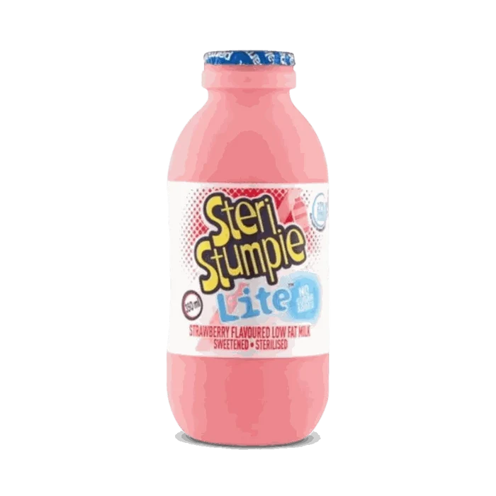 Steri Stumpie Lite strawberry flavoured low fat milk bottle 350ml