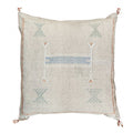 Artisanal Handmade Moroccan embroidered cactus silk sabra pillow handwoven gray beige taupe