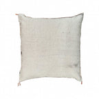 Artisanal Handmade Moroccan embroidered cactus silk sabra pillow handwoven gray beige taupe