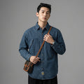 Chemise denim homme rayée coupe ample - Koreanxwear - Taille M