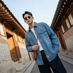Chemise denim homme rayée coupe ample - Koreanxwear