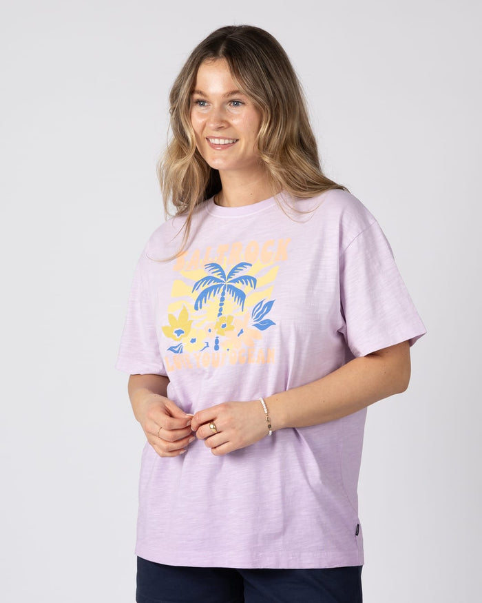 Sun Daze Womens Short Sleeve T-Shirt in Light Purple
