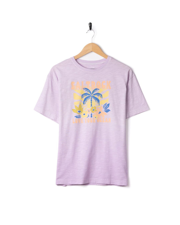 Sun Daze Womens Short Sleeve T-Shirt in Light Purple