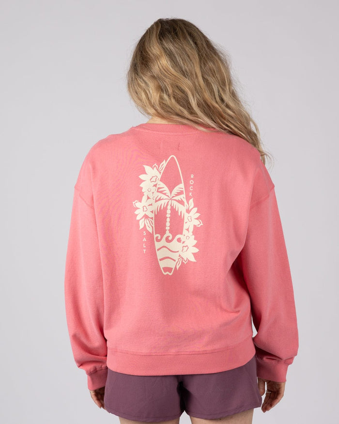 Sun Surfer Womens Oversized Sweatshirt in Pink
