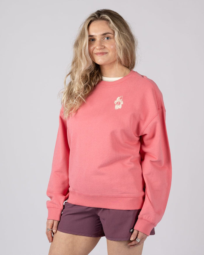 Sun Surfer Womens Oversized Sweatshirt in Pink