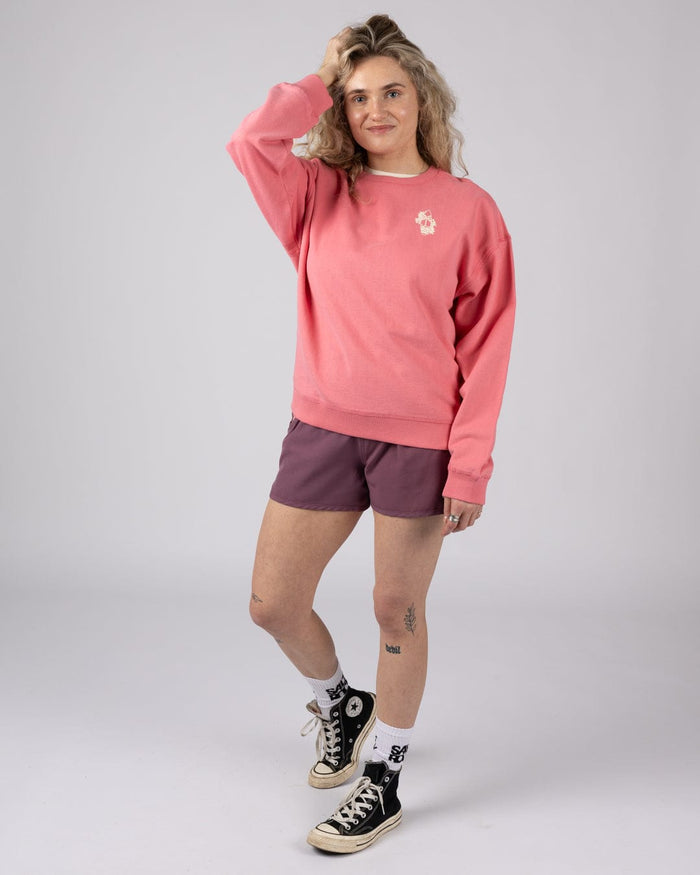Sun Surfer Womens Oversized Sweatshirt in Pink