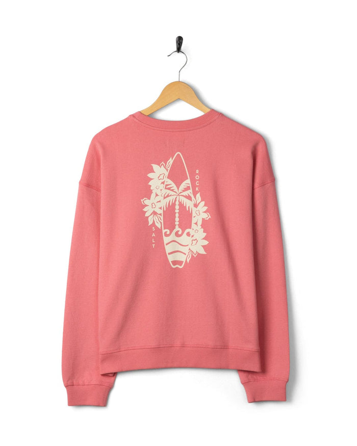 Sun Surfer Womens Oversized Sweatshirt in Pink