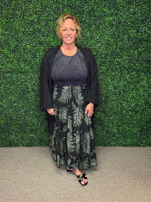Sunlit Horizon Tiered Maxi Skirt curvy FINAL SALE