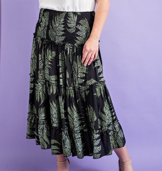 Sunlit Horizon Tiered Maxi Skirt curvy FINAL SALE