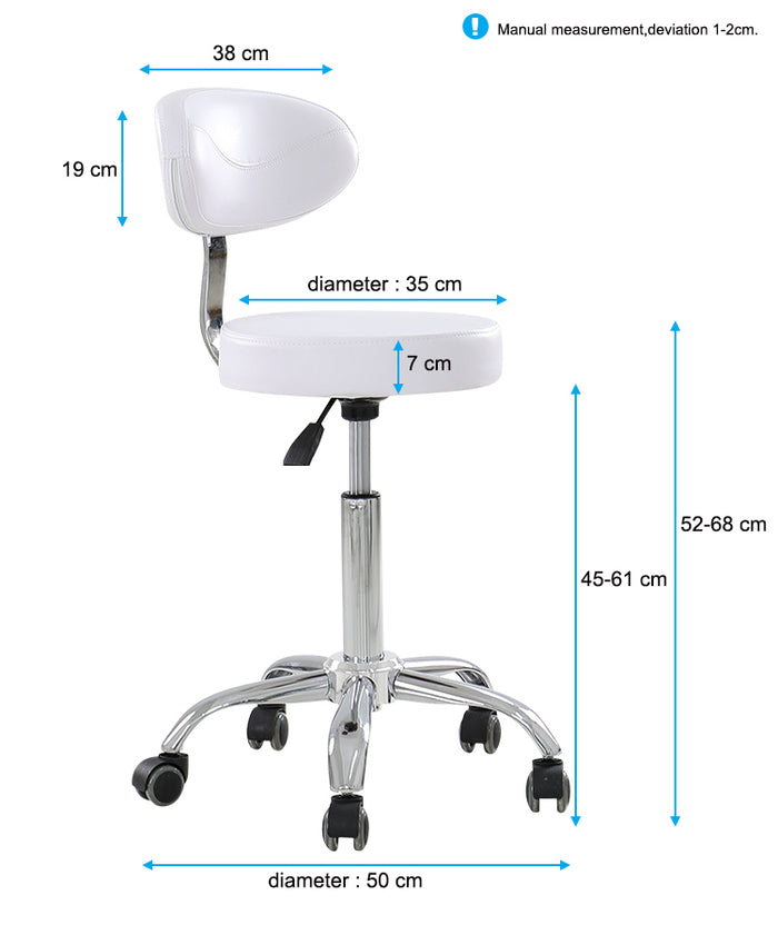 Superior Stool with backrest | White or Black