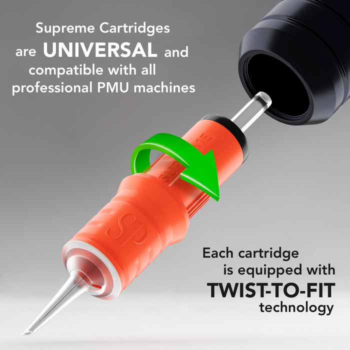 Supreme Cartridges 25/01 RLMT with Safety Membrane for Professional Permanent Makeup Artists Pack of 20 Supreme Permanent