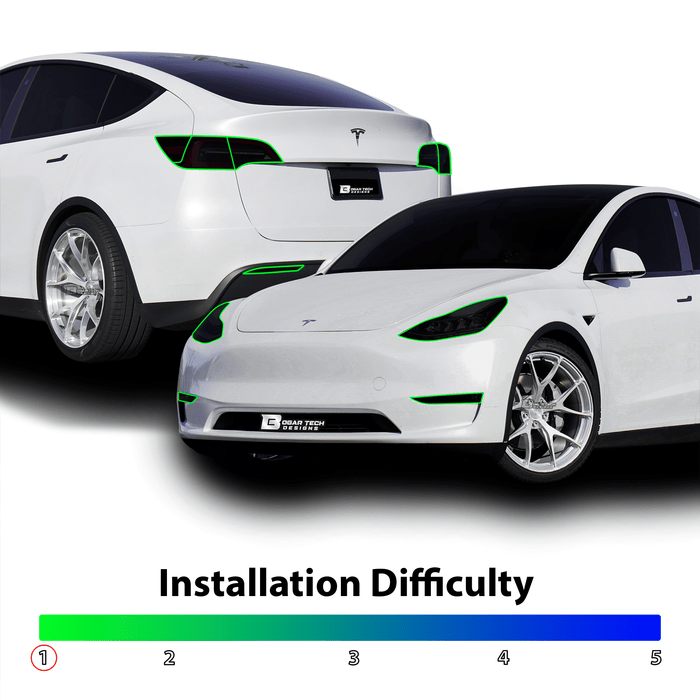 Head Tail Light Markers Reflectors Precut Smoke Tint Overlay Fits Tesla Model Y 2020 - 2024 - Bogar Tech Designs