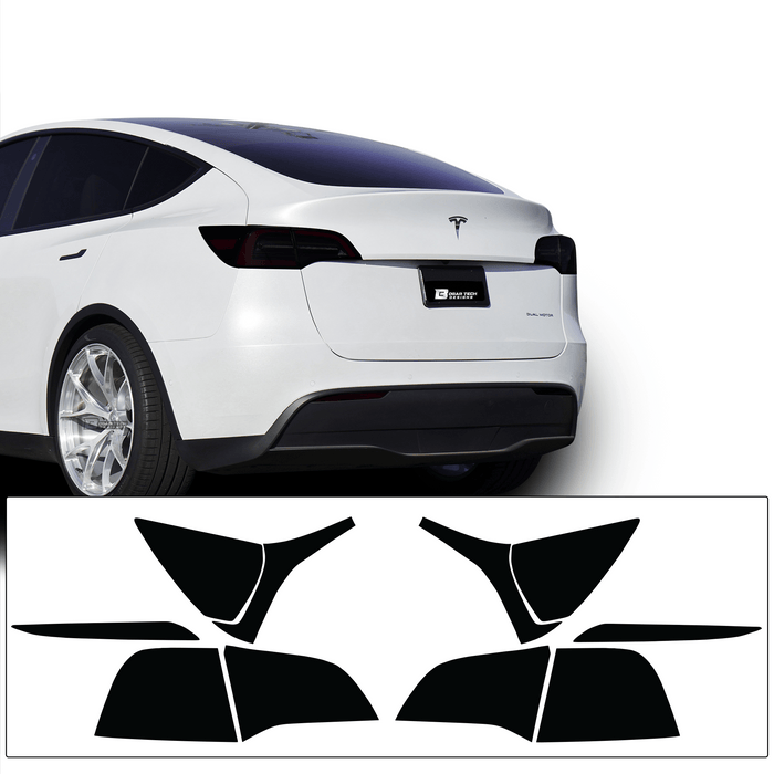 Head Tail Light Markers Reflectors Precut Smoke Tint Overlay Fits Tesla Model Y 2020 - 2024 - Bogar Tech Designs