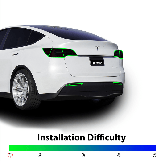 Head Tail Light Markers Reflectors Precut Smoke Tint Overlay Fits Tesla Model Y 2020 - 2024 - Bogar Tech Designs