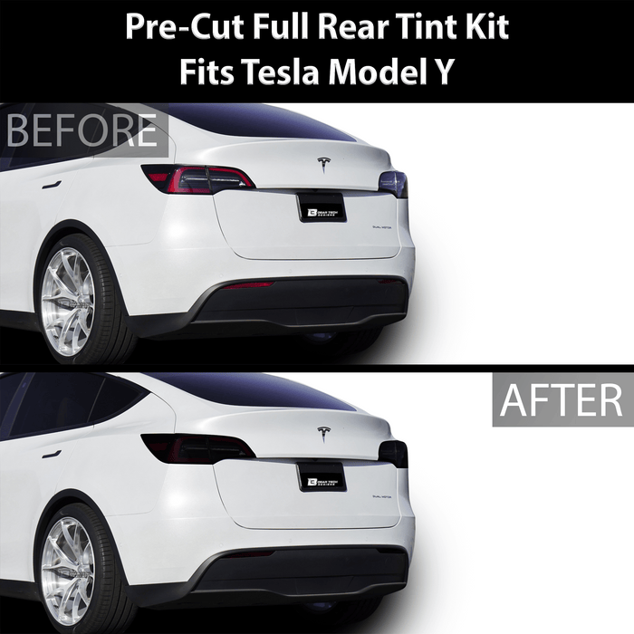 Head Tail Light Markers Reflectors Precut Smoke Tint Overlay Fits Tesla Model Y 2020 - 2024 - Bogar Tech Designs