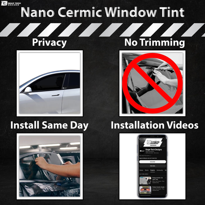 Precut Rear Windshield Premium Nano - Ceramic Window Film Tint Kit For Tesla Model Y - Bogar Tech Designs