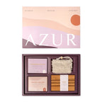 AZUR product set with bath bombs, soap, and a bag on a white background