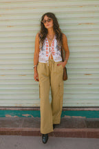 Women's The Jett Lightweight Cargo Wide Leg Pant in the color Olive Stone - Men's Lifestyle image