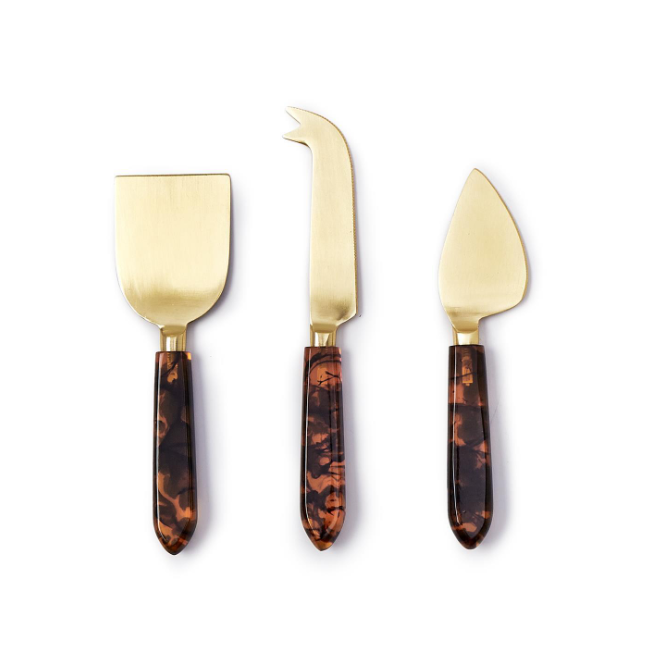 Tortoise Swirl Cheese Knives