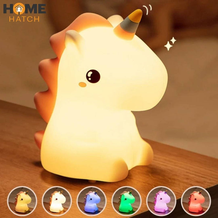 Unicorn Silicone LED Night Light – USB Rechargeable & Touch Control