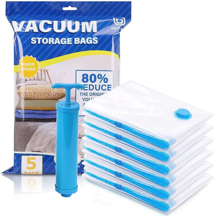 6-Piece Vacuum Storage Bags with Hand Pump – Compression Storage Set – Home Hatch Pakistan”