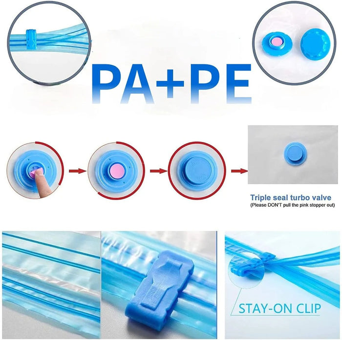 6-Piece Vacuum Storage Bags with Hand Pump – Compression Storage Set – Home Hatch Pakistan”