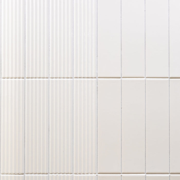 Vibes Quilt Glossy Niveo 6.2x25 Tile Sartoria By Terratinta